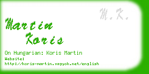 martin koris business card